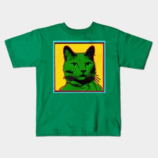 Pop Art Style Cat Kids T-Shirt